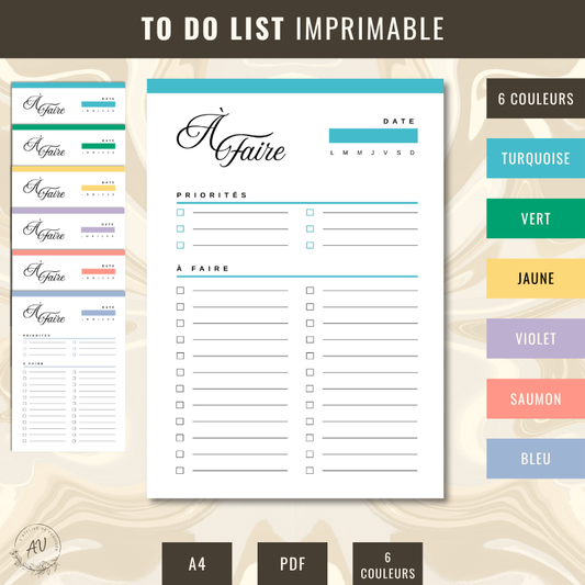 TO DO LIST A4 - IMPRIMABLE