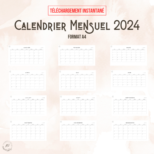 DIGITAL - CALENDRIER MENSUEL 2024