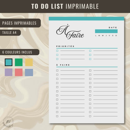 TO DO LIST A4 - IMPRIMABLE